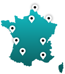 Carte de France des implantation de NIM Europe